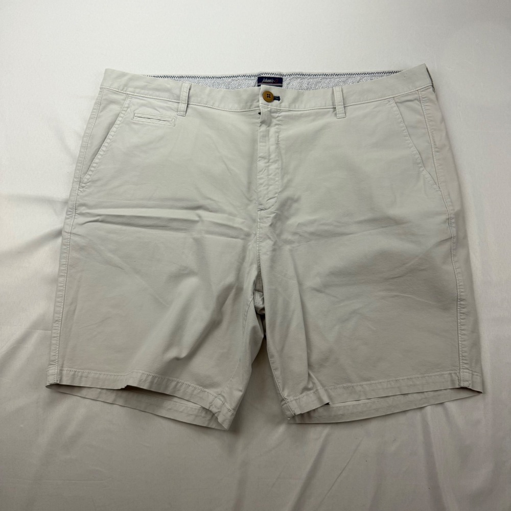 Johnnie-O Shorts Mens 40 Chrome Grey Cotton Modal Stretch Flat Front JMSH1940